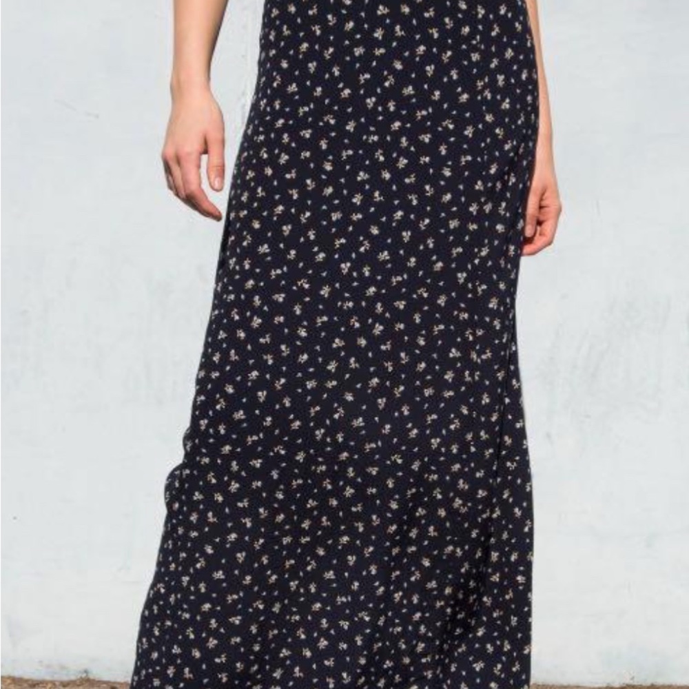 Brandy Melville Floral Navy Maxi Skirt